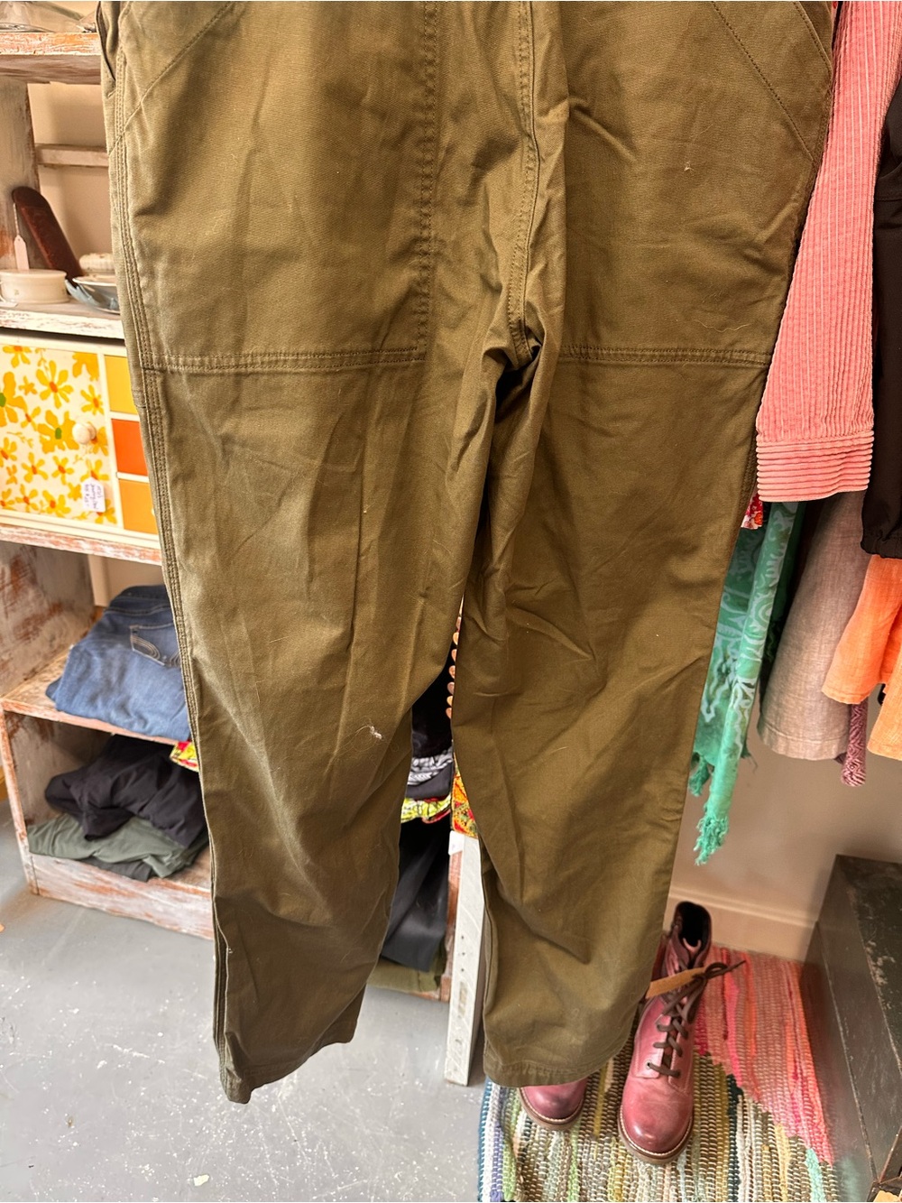 Duluth new w/o tags Olive Green Utility Sleeveless Jumpsuit - Picture 8 of 14
